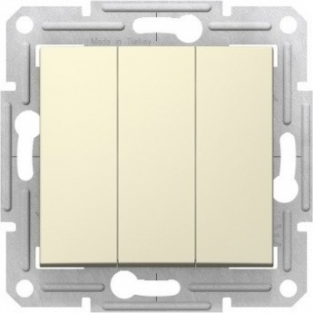 3-х клавишный выключатель SCHNEIDER ELECTRIC SEDNA, 10AX, 230В, БЕЖЕВЫЙ