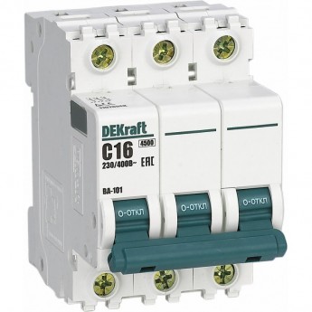 Автоматический выключатель SCHNEIDER ELECTRIC DEKRAFT 3Р 16А х-ка B ВА-101 4,5кА
