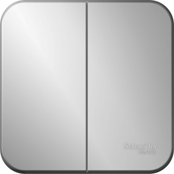 2-клавишный выключатель SCHNEIDER ELECTRIC BLANCA 10А, 250B, АЛЮМИНИЙ