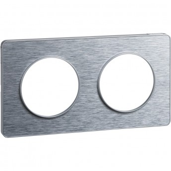 2-постовая рамка SCHNEIDER ELECTRIC ODACE, универсальная, ПОЛИРОВАННЫЙ АЛЮМИНИЙ