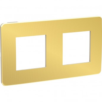 2-постовая рамка SCHNEIDER ELECTRIC UNICA STUDIO, ЗОЛОТО/бежевый