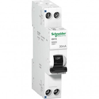 Дифференциальный автомат электронного типа SCHNEIDER ELECTRIC ACTI 9 iDif K 6КА 10A C 30МA AC