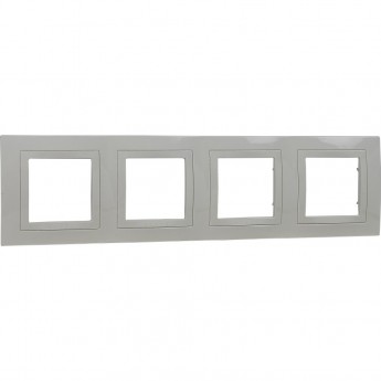 Рамка SCHNEIDER ELECTRIC UNICA с декоративным элементом, 4-постовая, БЕЖЕВЫЙ