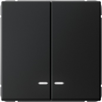 Выключатель 2-клавишный SCHNEIDER ELECTRIC ARTGALLERY GAL001053 (сх. 5а) 10AX с подсветкой механизм, карбон